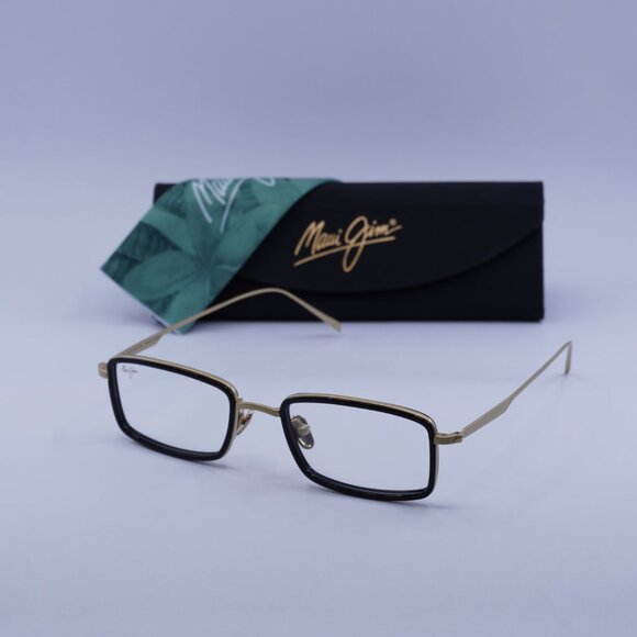 Maui Jim MJO2421 16B Rectangle Eyeglasses - Black/Gold 49mm - Picture 4 of 9